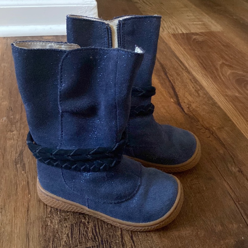 Livie & Luca size 7 Navy sparkle zip up boots